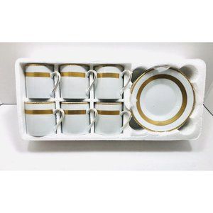 Casati Fine Porcelain 12pcs Mini Cup & Saucer Set, 6 & 6 Cups/ Saucer